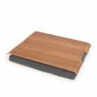 Bosign Laptray Large Antislip Teak Wood Tray With Salt & Pepper Cushion