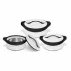 SQ Professional Zenith 3 Piece Insulated Casserole Set - White/Black