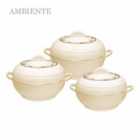 Sq Professional Ambiente Royal 3 Piece Insulated Casserole Set - Cream