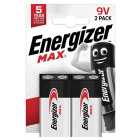 Energizer Max 9V Batteries 2 per pack