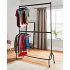 House of Home 5Ft X 7Ft Two Tier Heavy Duty Clothes Rail Garment Hanging Rack In Black Metal