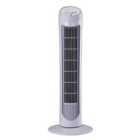 Homcom 30" Tower Fan Noise Reduction Wind 3-level Cool Abs Indoor White