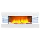 Sureflame 2kW Wm-9332 Electric Wall Fireplace Suite With Downlights & Remote In Pure White