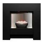 Adam 2kW Cubist Electric Fireplace Suite In Textured Black 36 Inch