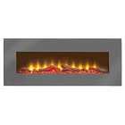 Sureflame 1.8kW Wm-9505 Electric Wall Mounted Fire With Remote In Grey 42 Inch