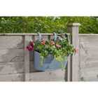 Faux Decor 12In Fence & Balcony Hanging Planter - Slate - Grey