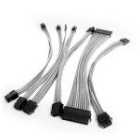 Premium Braided 30cm PSU Extension Cable Kit - White