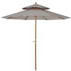 Outsunny Wooden Patio Parasol (base not included) - Grey