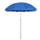 Outsunny Beach Umbrella with Tiltable Canopy - Blue
