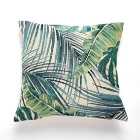 Palm Leaf Tapestry Teal Cushion