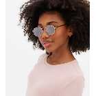 Girls Rose Gold Etched Round Sunglasses