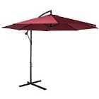 Outsunny 3m Banana Cantilever Parasol (base not included) - Red