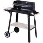 Outsunny Charcoal BBQ Grill Trolley - Black