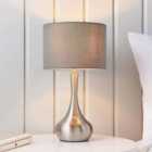 Ensora Lighting Elyse Touch Table Lamp Silver Grey