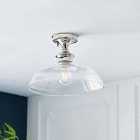 Ensora Lighting Brooks Semi Flush Ceiling Light Clear Glass