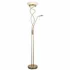 Ensora Lighting Hunter 2 Light Floor Lamp Antique Brass