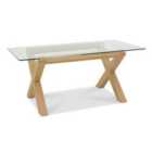Cannes Light Oak Glass Top Dining Table