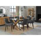 Cannes Clear Glass 6 Seater Dining Table & 6 Cezanne Faux Leather Chairs