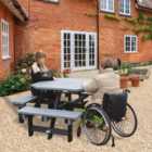 NBB Recycled Plastic Octagonal Picnic Table with one Wheelchair Space - Grey