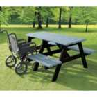 NBB A-Frame Wheelchair Access Recycled Plastic Picnic Table - Grey