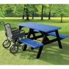 NBB A-Frame Wheelchair Access Recycled Plastic Picnic Table - Blue