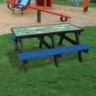 NBB Green Cross Code Activity Top Recycled Plastic Table with Benches - Blue