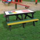 NBB Ludo/4-In-A-Row Activity Top Recycled Plastic Table with Benches - Multi-Coloured