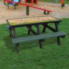 NBB ABC Activity Top Recycled Plastic Table with Benches - Green