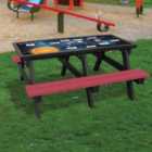 NBB Solar System Activity Top Recycled Plastic Table with Benches - Cranberry Red