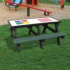 NBB Map Activity Top Recycled Plastic Table with Benches - Green