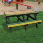 NBB ABC Activity Top Recycled Plastic Table with Benches - Multi-Coloured