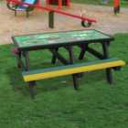 NBB Green Cross Code Activity Top Recycled Plastic Table with Benches - Multi-Coloured