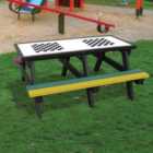 NBB Double Chess Activity Top Recycled Plastic Table with Benches - Multi-Coloured