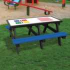 NBB Map Activity Top Recycled Plastic Table with Benches - Blue
