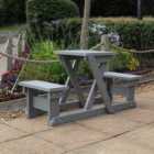 NBB Two Person Recycled Plastic Picnic Table - Grey