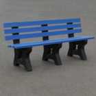 NBB Recycled Plastic 3-4 Person Park Seat With Back - Blue