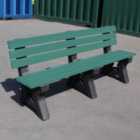 NBB Recycled Plastic 3-4 Person Park Seat With Back - Green