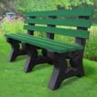 NBB Recycled Plastic 2-3 Person Park Seat With Back - Green