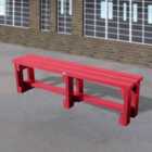 NBB Junior Recycled Plastic 150cm Backless Bench - Cranberry Red