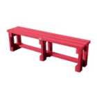 NBB Recycled Plastic Backless 120cm Bench - Cranberry Red