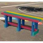 NBB Junior Recycled Plastic 90cm Backless Bench - Multi-Coloured