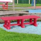 NBB Junior Recycled Plastic 120cm Backless Bench - Cranberry Red