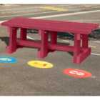 NBB Junior Recycled Plastic 90cm Backless Bench - Cranberry Red