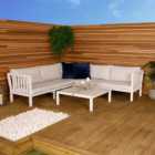 Charles Bentley Washed White Wooden Corner Lounge Set