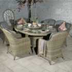Royalcraft Wentworth Rattan 6 Seater Ellipse Imperial Dining Set