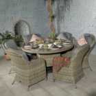 Royalcraft Wentworth Rattan Effect 6 Seater Round Imperial Dining Set