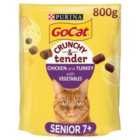 Go-Cat Senior 7+ Crunchy & Tender Dry Cat Food Chicken & Veg 800g