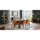 Cannes Dark Oak 8-10 Seater Dining Table & 6 Low Back Chairs