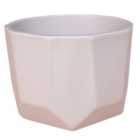 GoodHome Cahto Pink Ceramic Hexagonal Plant pot (Dia)13cm