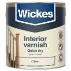 Wickes Quick Dry Interior Varnish - Clear Satin - 2.5L